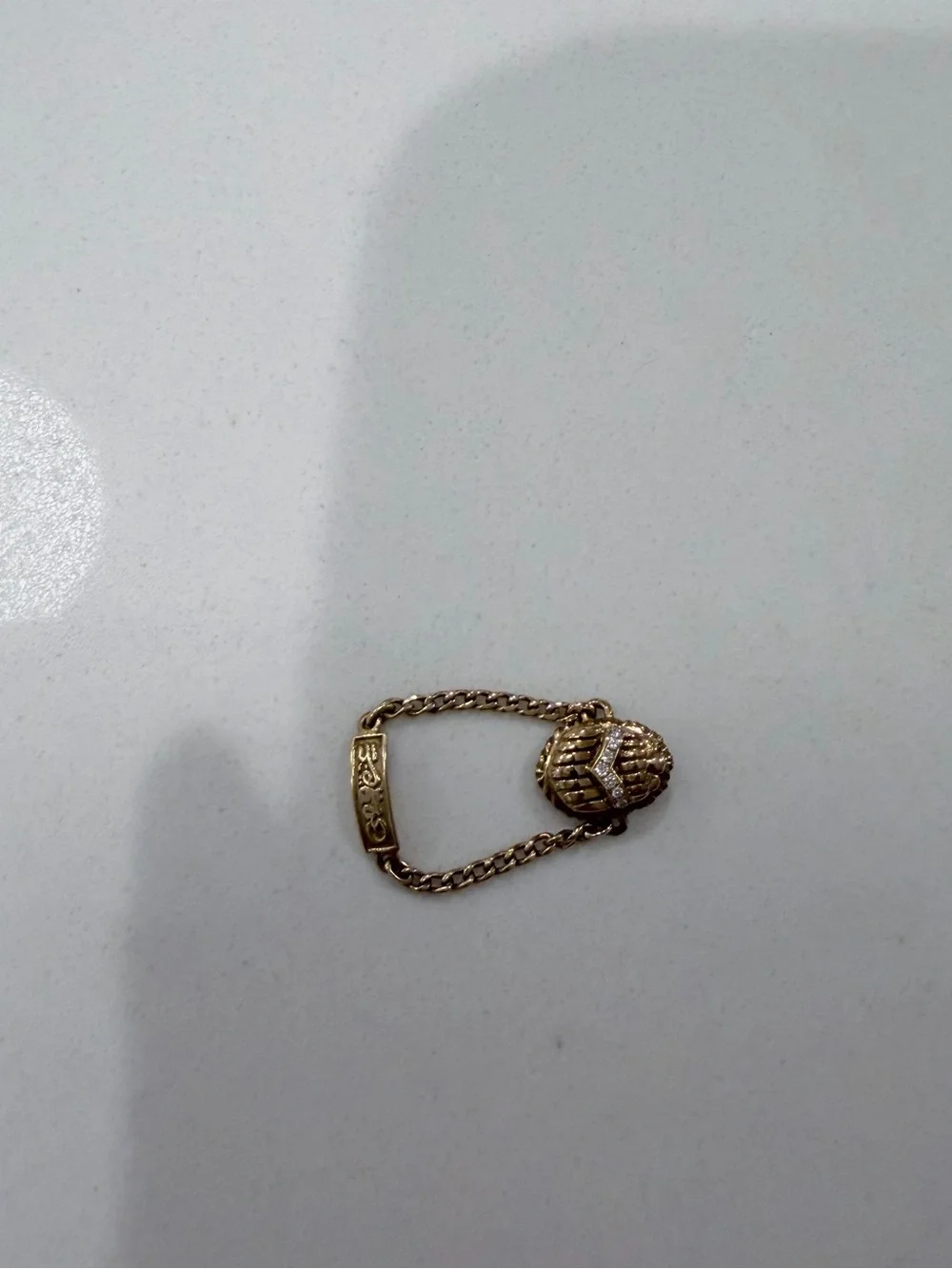New Azza Fahmy Gold & Diamonds Scarab Ring, size 6